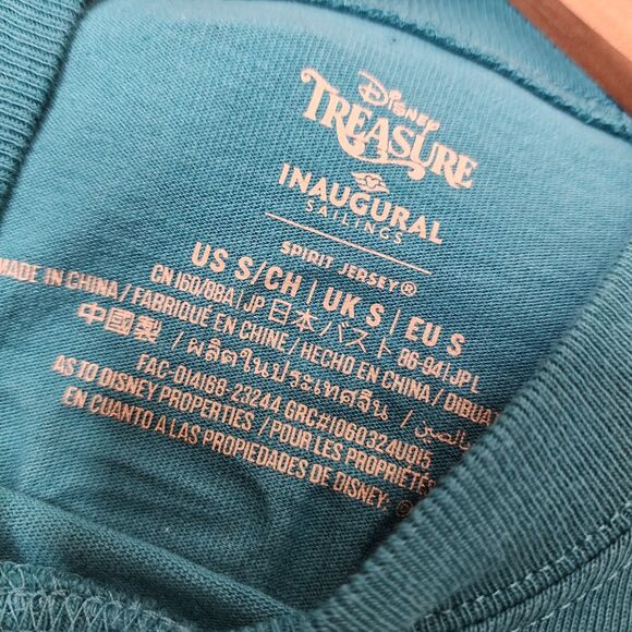 Disney Treasure Spirit Jersey Inaugural Sailing Adult Size Small Teal Gold - Picture 5 of 13